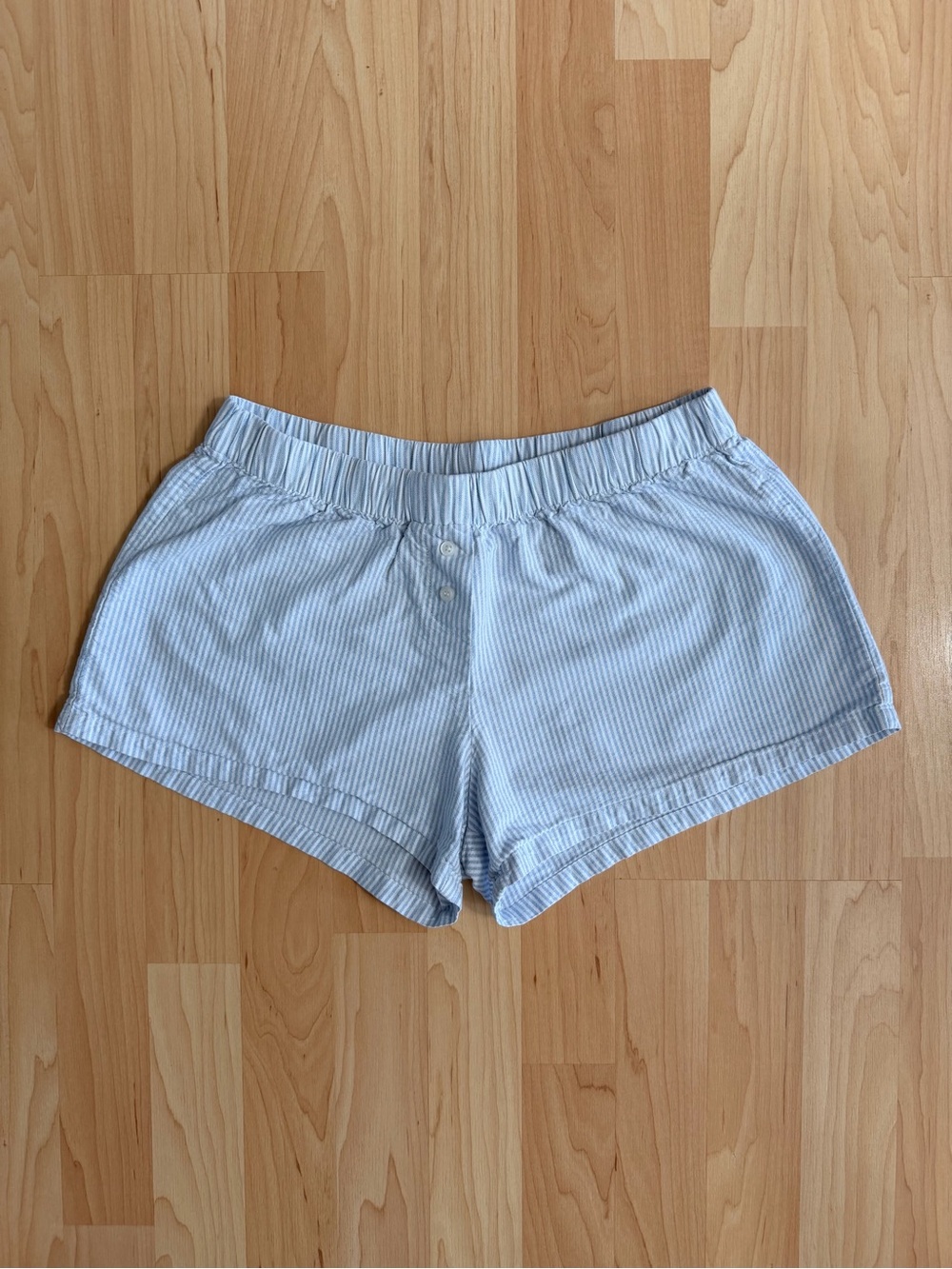 Light Blue Pinstripe Women’s Lounge Shorts